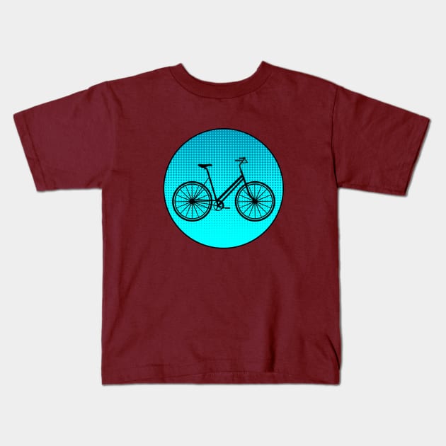 Blue Polka Dot Bike Kids T-Shirt by CreativePhil